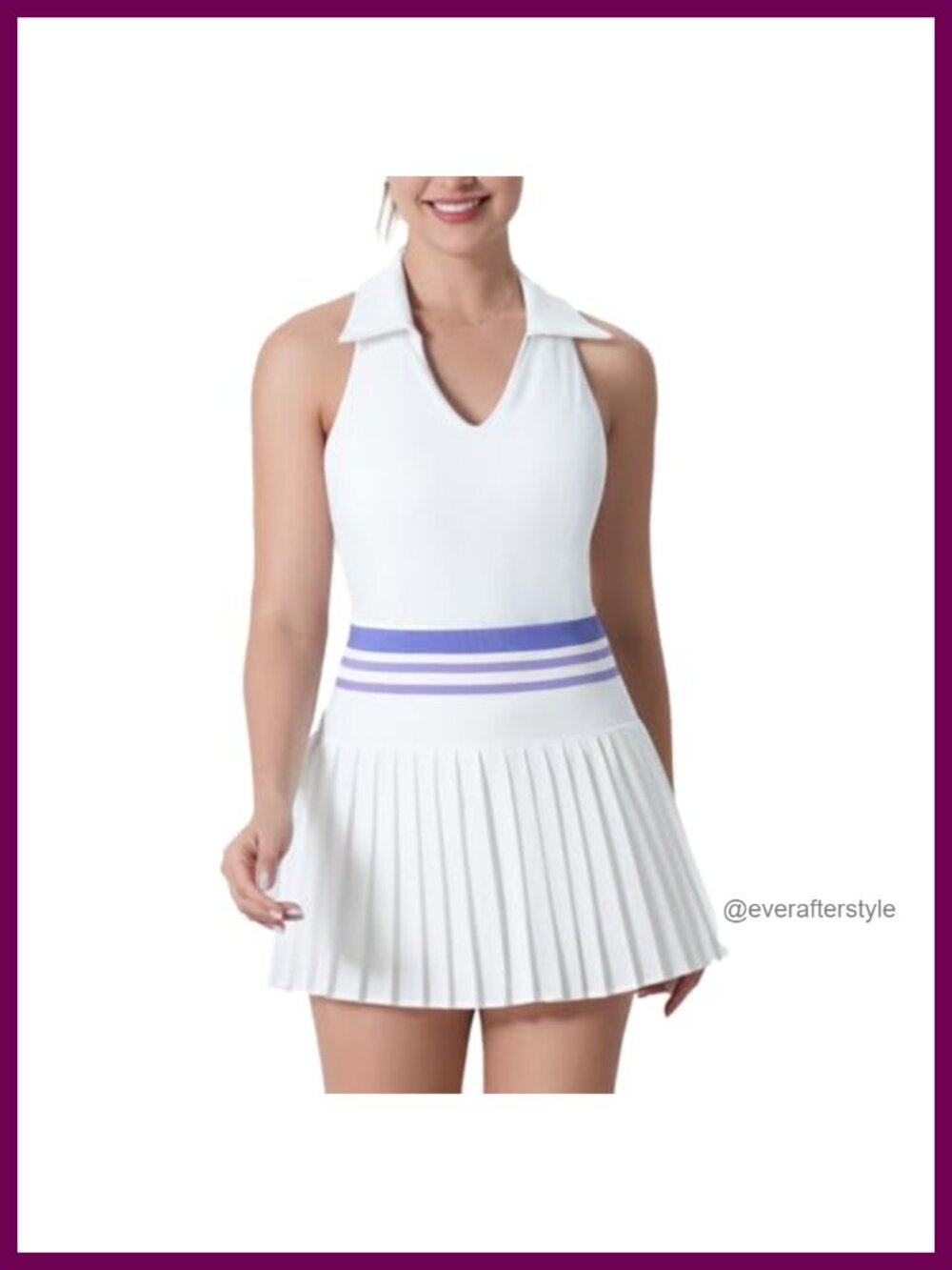 Women's Two Piece Tennis Skirt Set with Built-in Shorts & Pockets